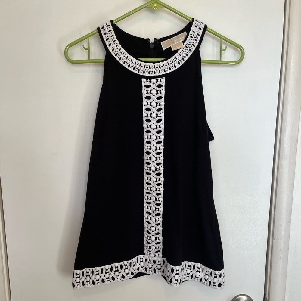 MICHAEL Michael Kors crochet trim trapeze tank